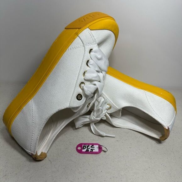 Scotch and Soda Platform Canvas Sneakers Yellow Women's Size 10 - Picture 1 of 8